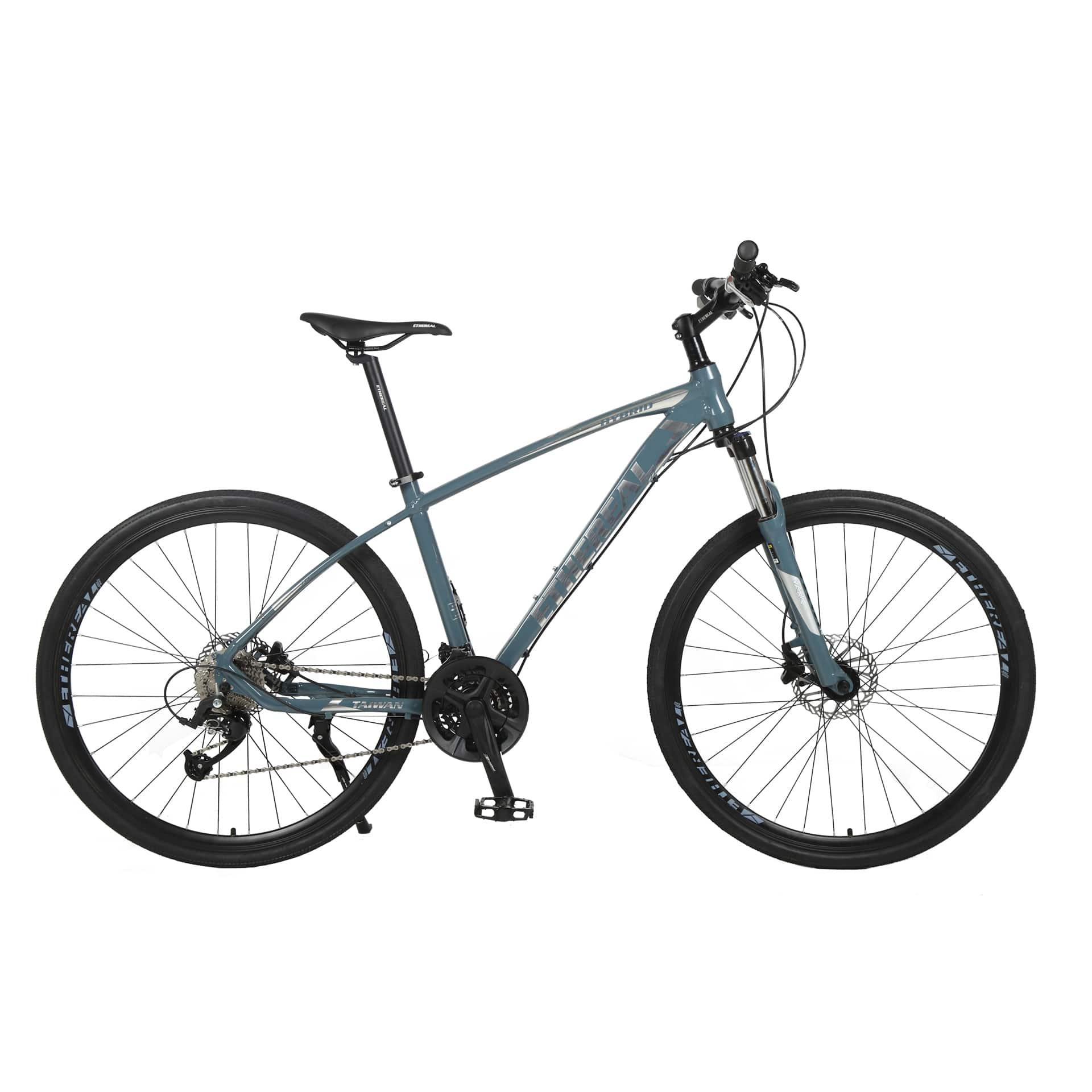 High-performance Ethereal Hybrid 700C MTB with Shimano Altus 3 X 9 Speed derailleur, full hydraulic Taiwan Gemma brakes, and ergonomic Ethereal Gel Saddle - The Bike Atrium - Best Bicycle Shop in Singapore