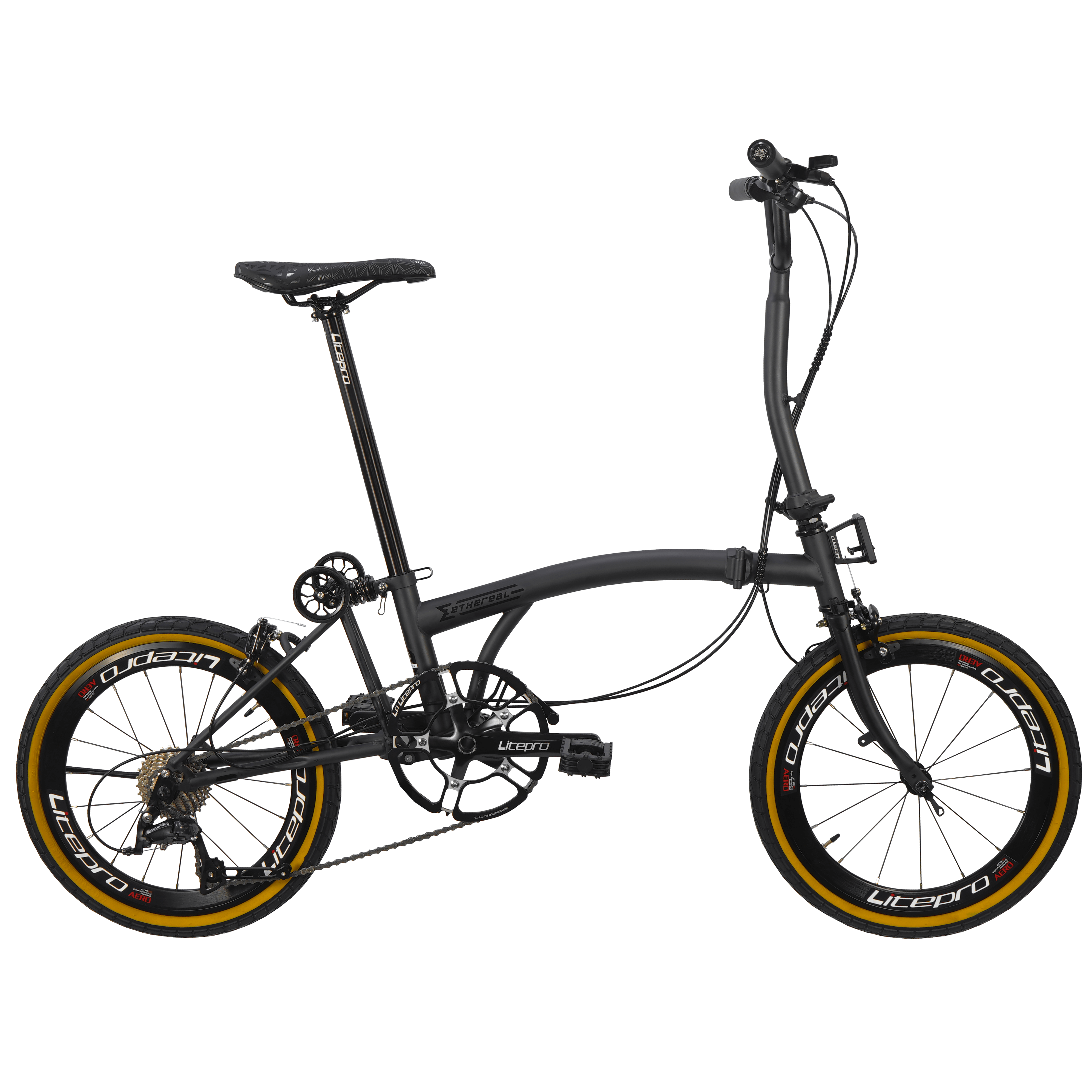 Foldable 20-inch trifold bicycle with Shimano Sora 9 speed, Kenda tires, Litepro Quad Bearing wheelset, and ergonomic cushion saddle - Ethereal G20 Trifold by The Bike Atrium - The Best Bicycle Shop in Singapore